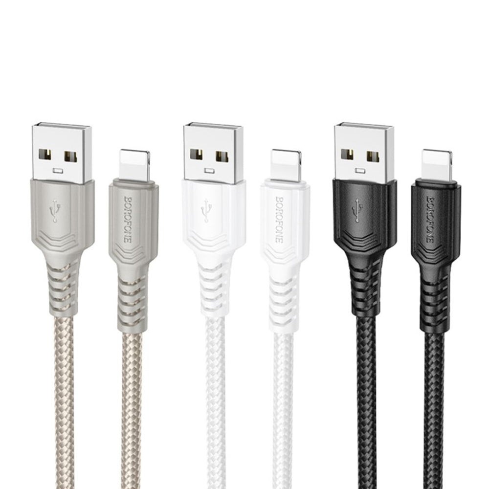 Kabel do danych i ładowania USB-A - Lightning Borofone BX116 Certain, 18W, 1m, Czarny