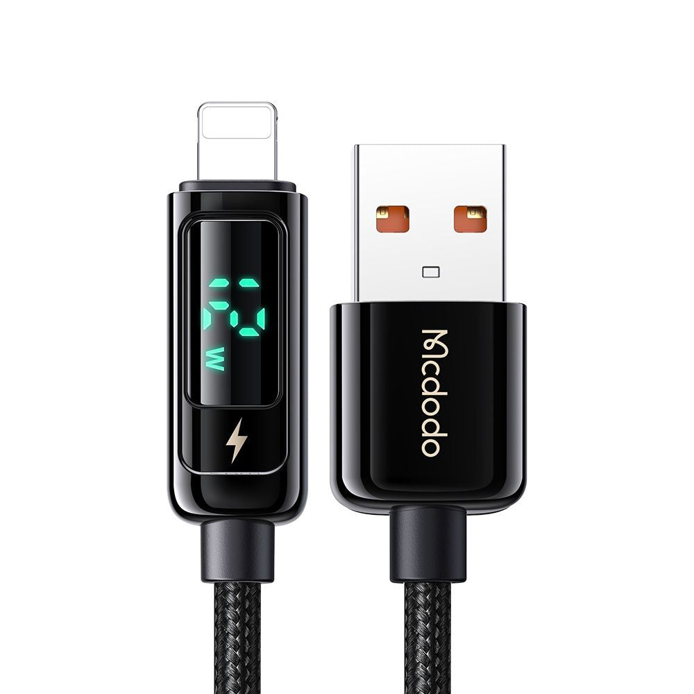 Kabel do danych i ładowania USB-A - Lightning McDodo CA-9940 Display, 12W, 1.2m, Czarny
