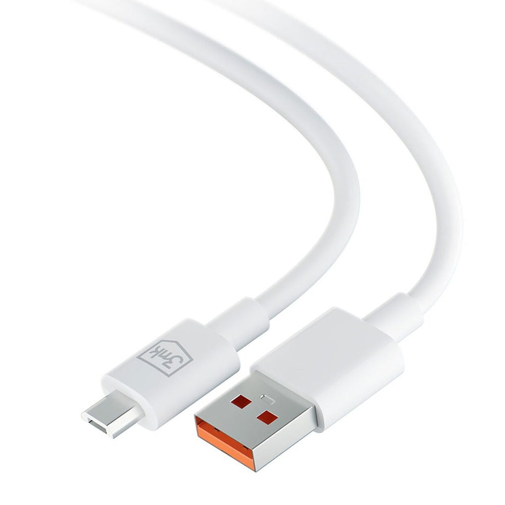Kabel do danych i ładowania USB-A - microUSB 3MK Hyper, 18W, 1.2m, Biały