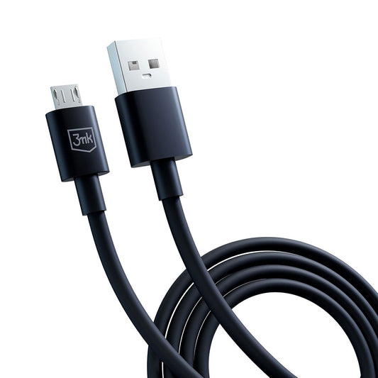 Kabel do danych i ładowania USB-A - microUSB 3MK Hyper, 18W, 1.2m, Czarny