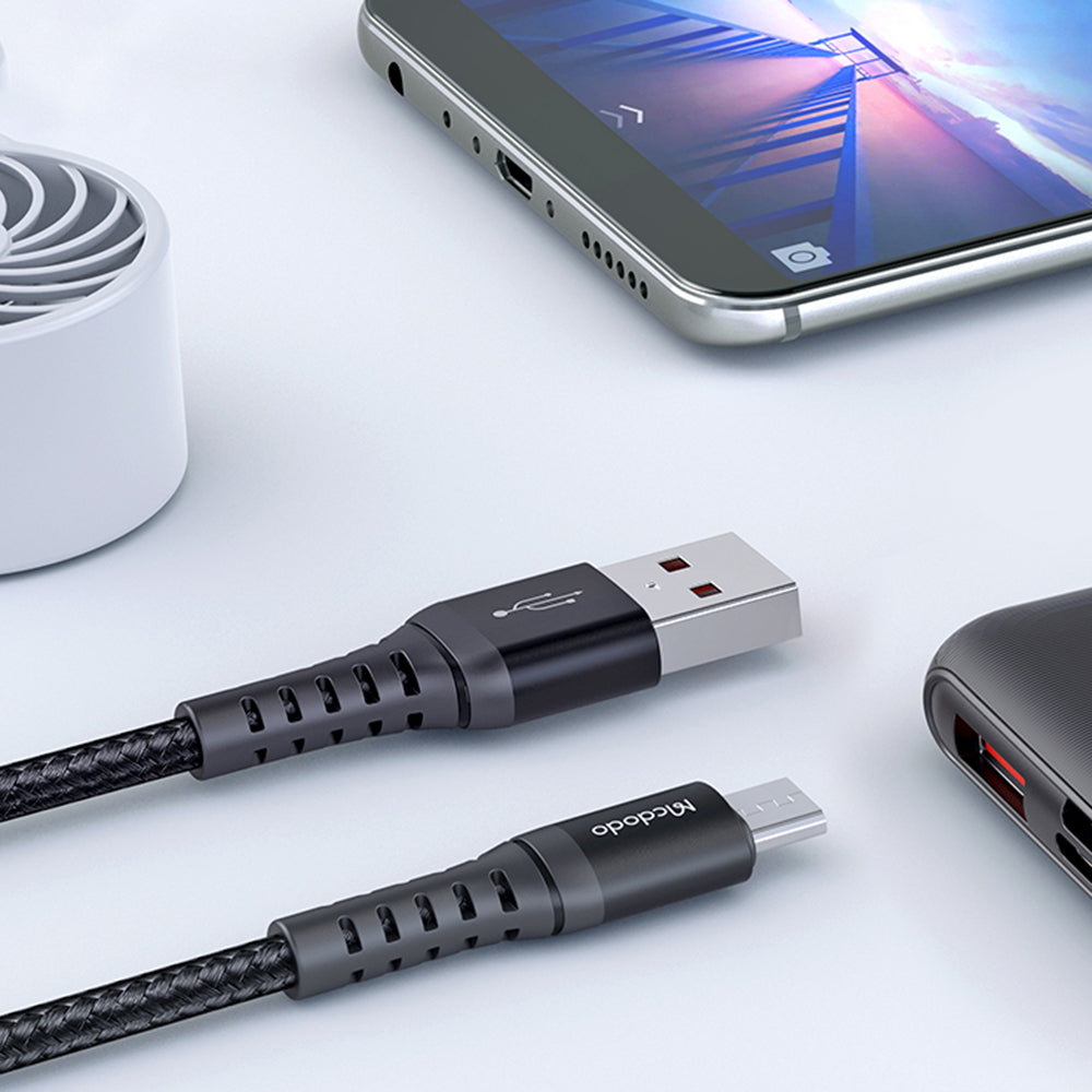 Kabel do danych i ładowania USB-A - microUSB McDodo CA-2281, 18W, 1m, Czarny
