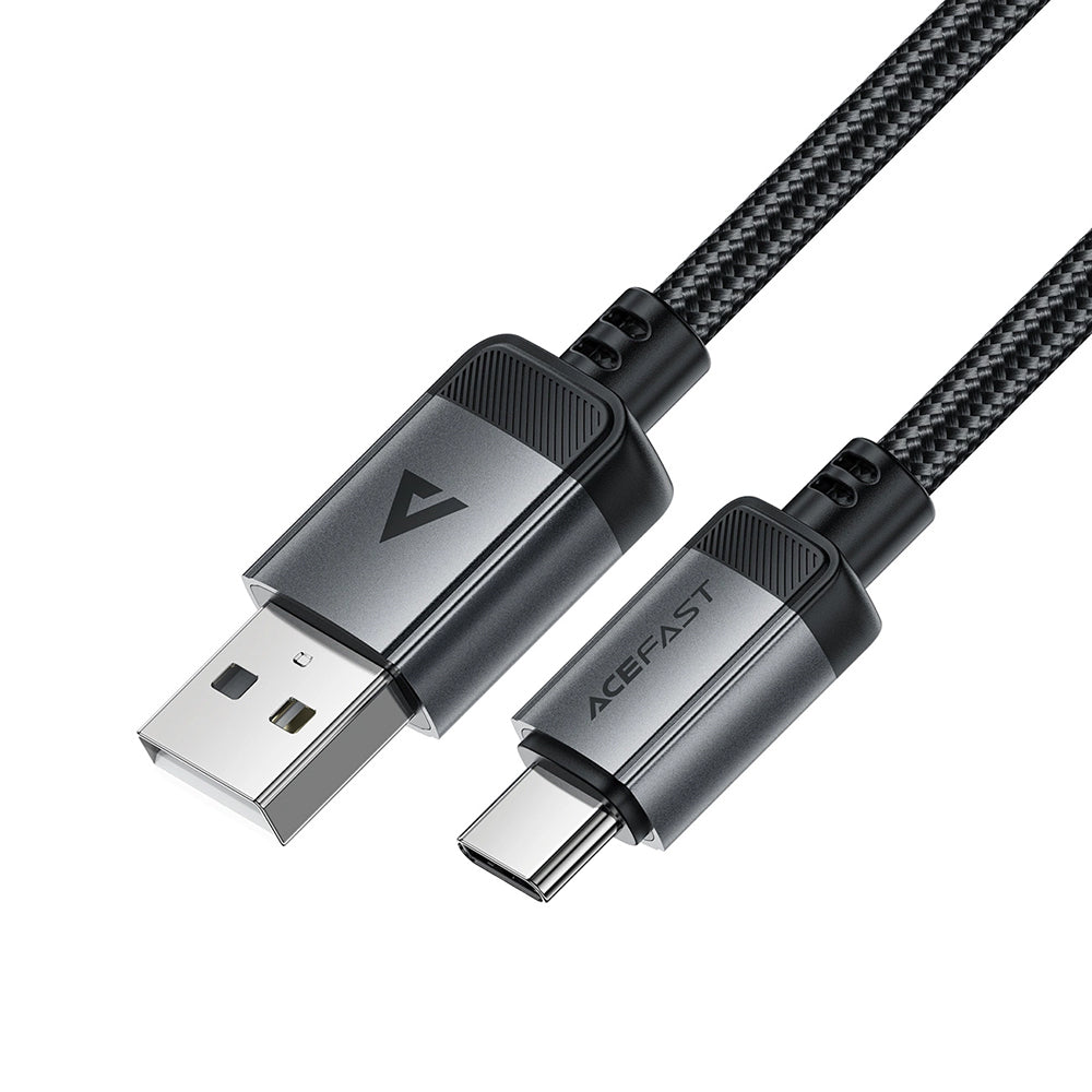 Kabel do danych i ładowania USB-A - USB-C Acefast C20-04, 18W, 1.2m, Czarny