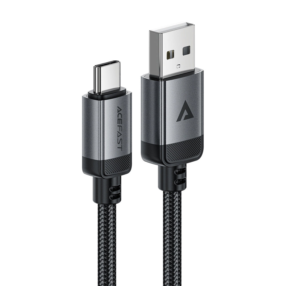 Kabel do danych i ładowania USB-A - USB-C Acefast C20-04, 18W, 1.2m, Czarny