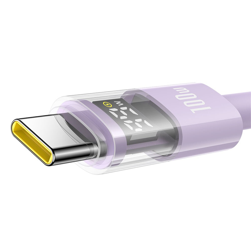 Kabel do danych i ładowania USB-A - USB-C Baseus Display 2, 100W, 1m, Fioletowy P10382701511-00