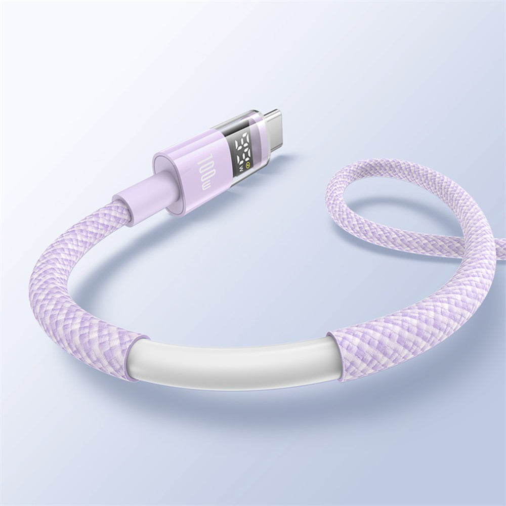 Kabel do danych i ładowania USB-A - USB-C Baseus Display 2, 100W, 1m, Fioletowy P10382701511-00
