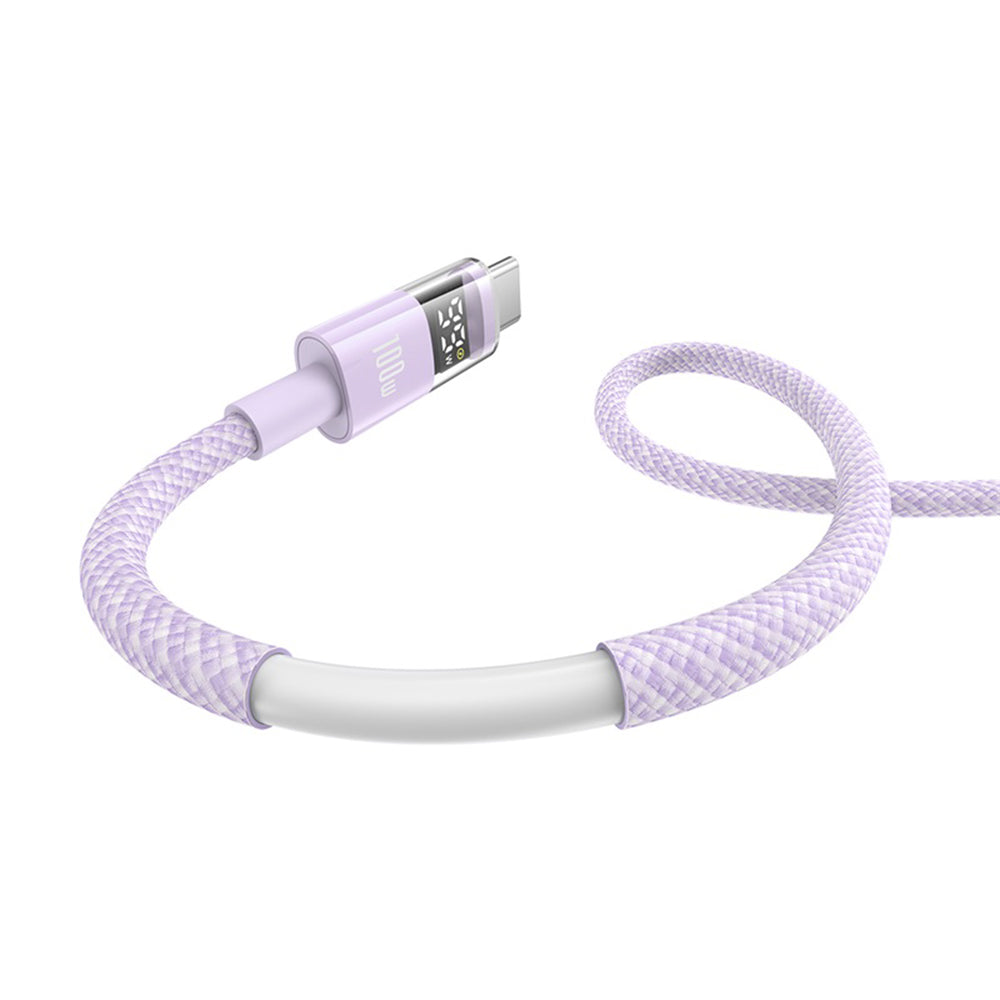 Kabel do danych i ładowania USB-A - USB-C Baseus Display 2, 100W, 1m, Fioletowy P10382701511-00