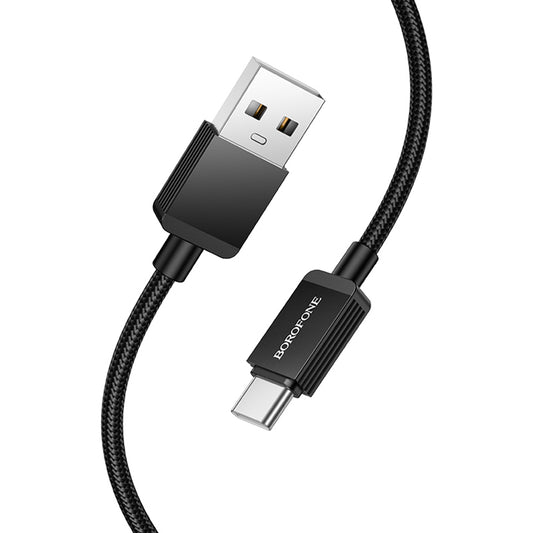 Kabel do danych i ładowania USB-A - USB-C Borofone BX120 Placer, 18W, 1m, Czarny