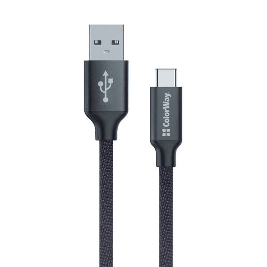Kabel do danych i ładowania USB-A - USB-C ColorWay CW-CBUC003, 18W, 1m, Czarny