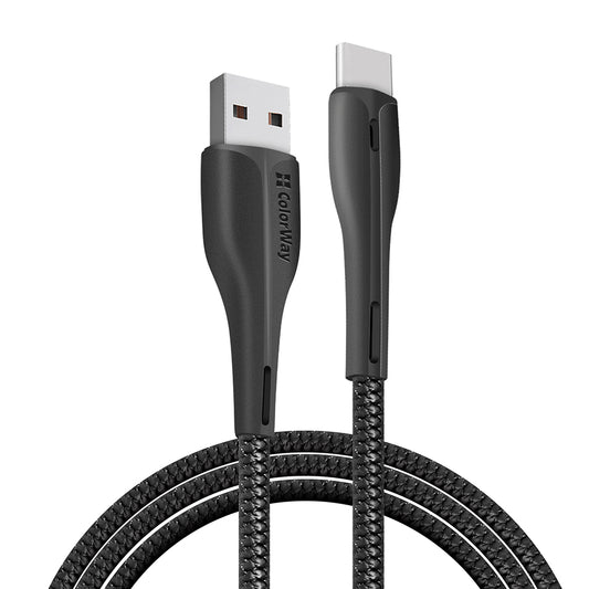 Kabel do danych i ładowania USB-A - USB-C ColorWay CW-CBUC034, 18W, 1m, Czarny