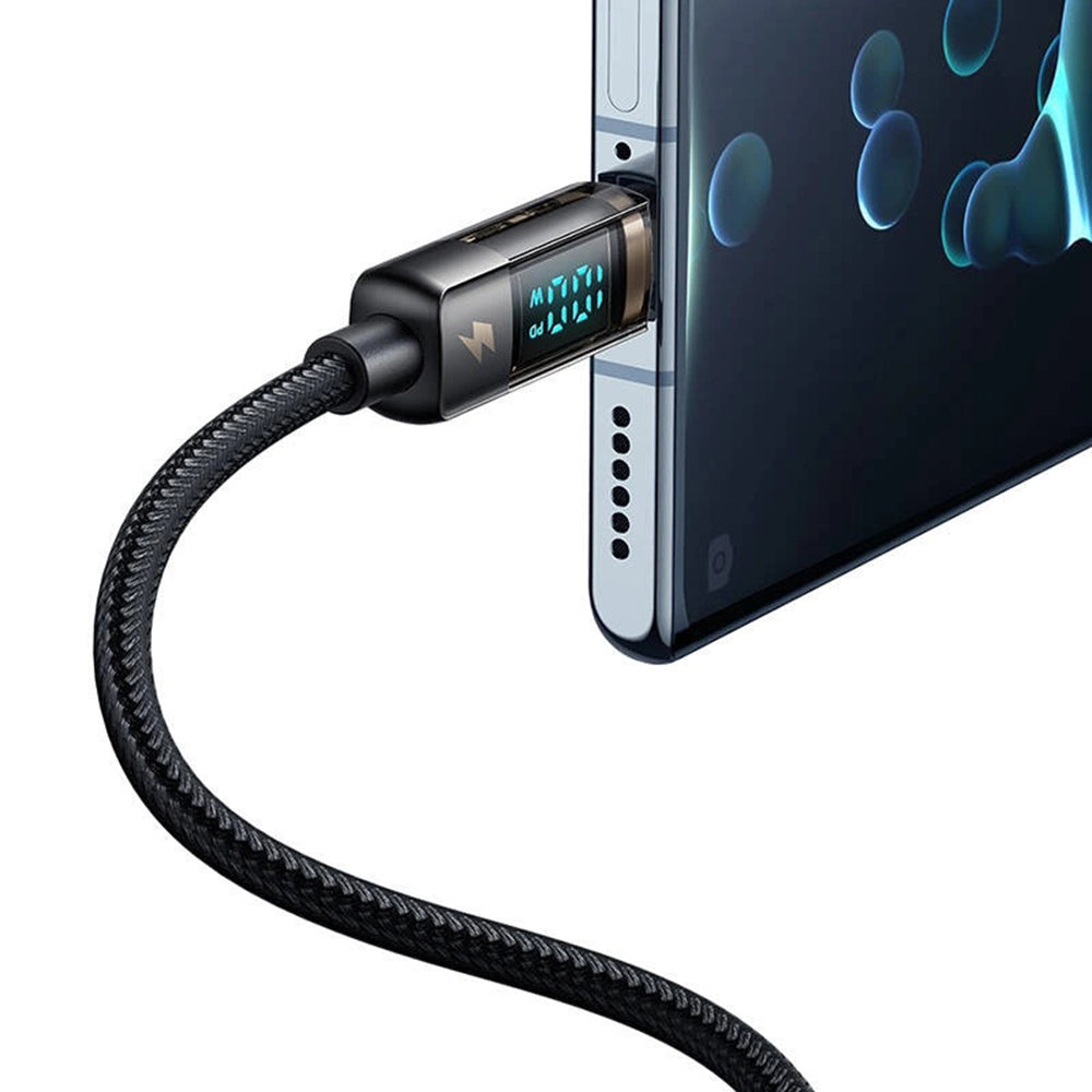 Kabel do danych i ładowania USB-A - USB-C McDodo CA-3630 Display Auto Power Off, 66W, 1.2m, Czarny