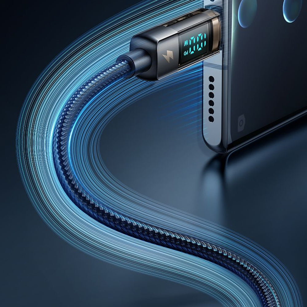 Kabel do danych i ładowania USB-A - USB-C McDodo CA-3630 Display Auto Power Off, 66W, 1.2m, Czarny