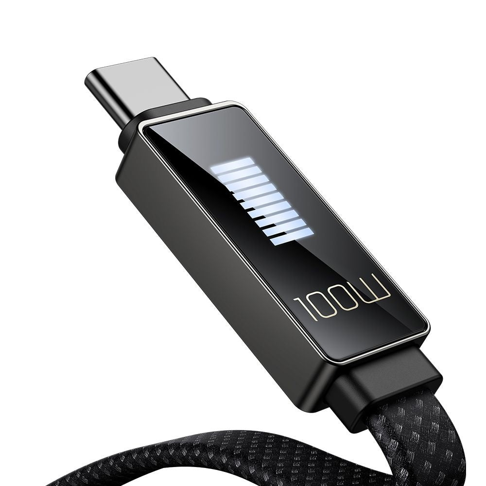 Kabel do danych i ładowania USB-A - USB-C McDodo CA-4980 Rythm Display, 100W, 1.2m, Czarny