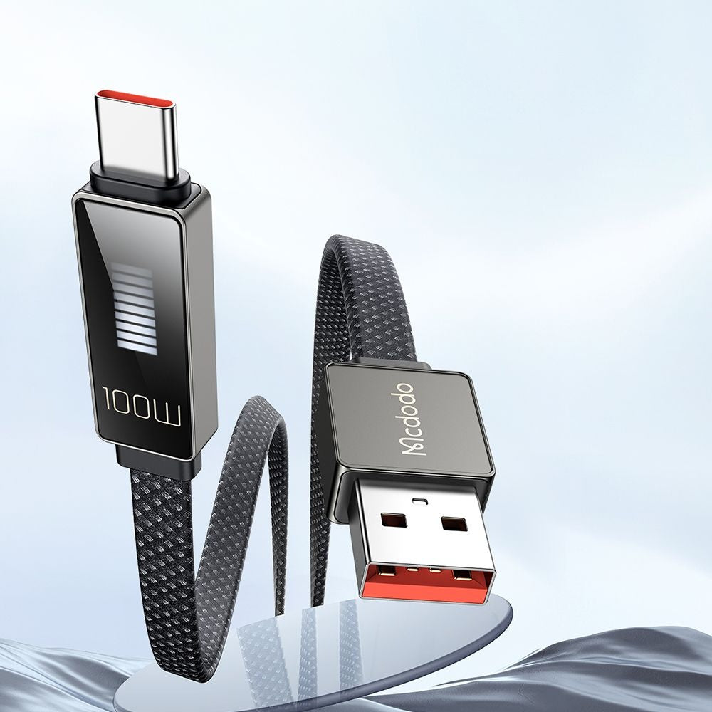Kabel do danych i ładowania USB-A - USB-C McDodo CA-4980 Rythm Display, 100W, 1.2m, Czarny