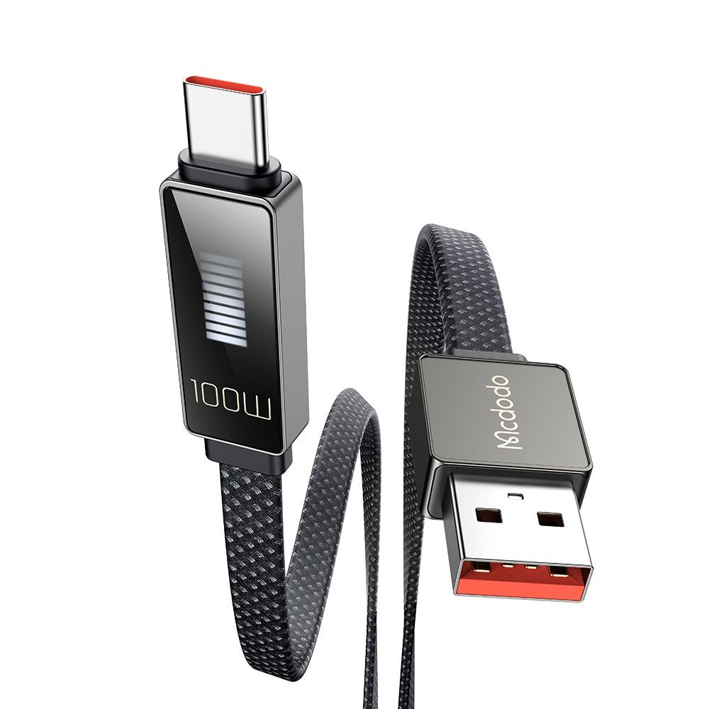 Kabel do danych i ładowania USB-A - USB-C McDodo CA-4980 Rythm Display, 100W, 1.2m, Czarny