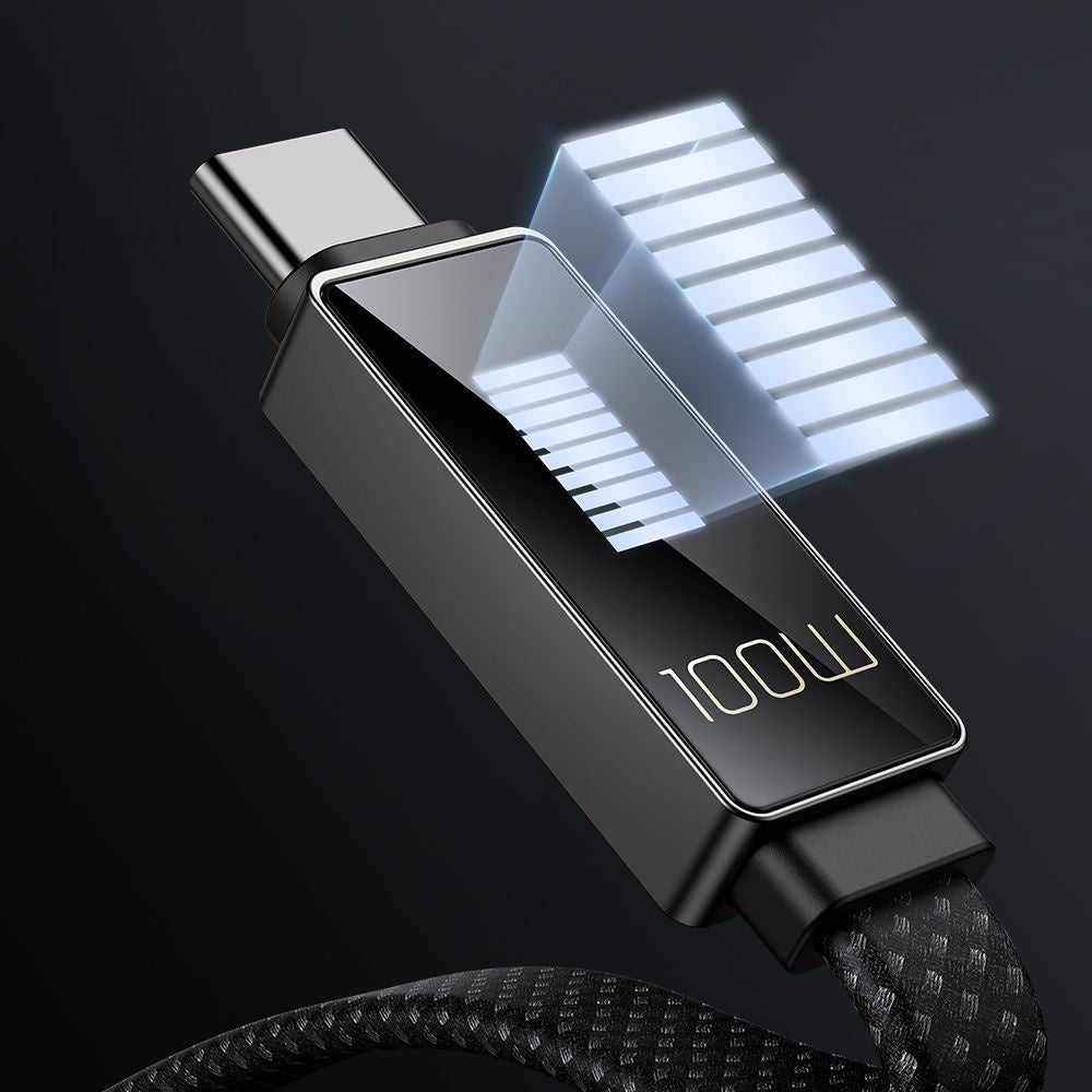 Kabel do danych i ładowania USB-A - USB-C McDodo CA-4980 Rythm Display, 100W, 1.2m, Czarny