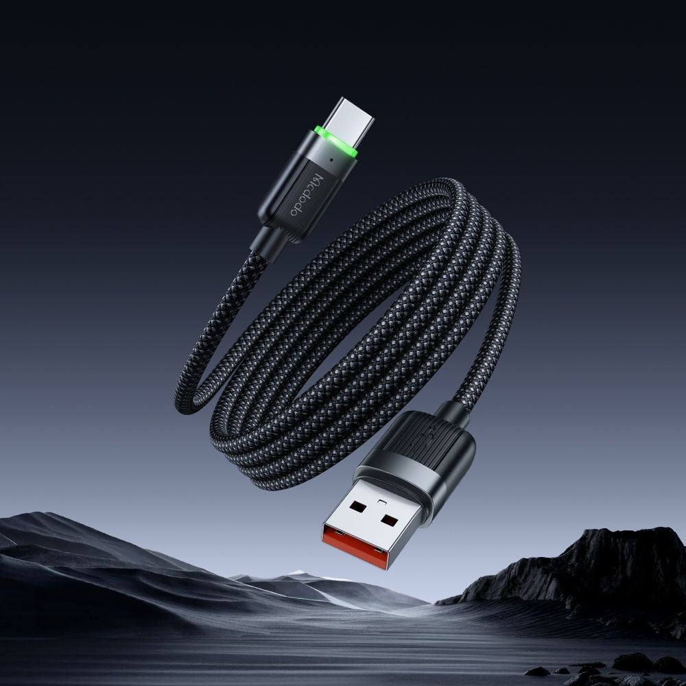 Kabel do danych i ładowania USB-A - USB-C McDodo CA-5650 Self Winding, 66W, 1.2m, Czarny