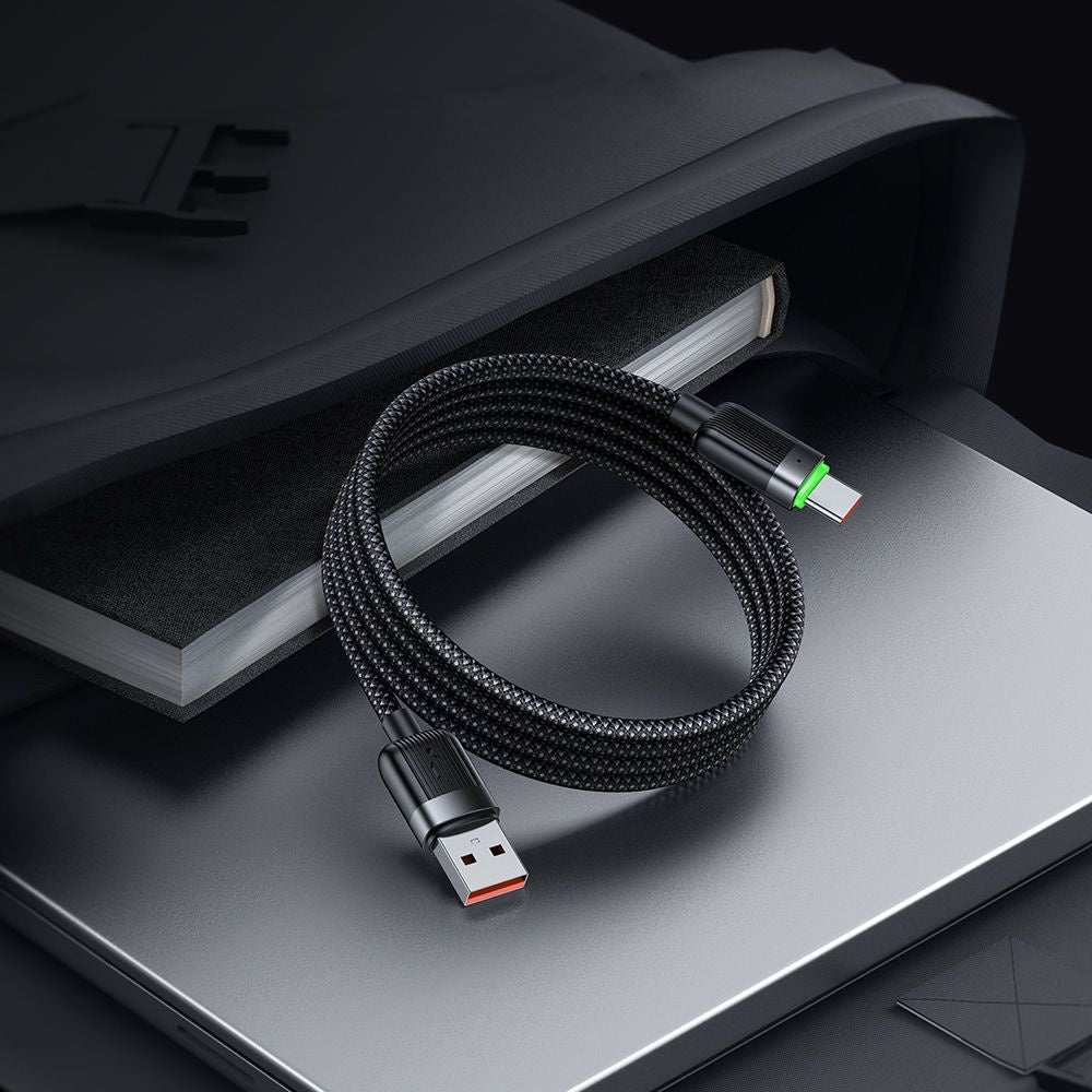 Kabel do danych i ładowania USB-A - USB-C McDodo CA-5650 Self Winding, 66W, 1.2m, Czarny