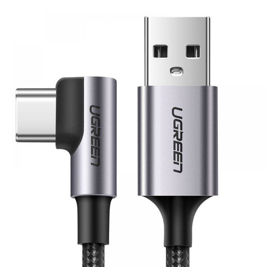 Kabel do danych i ładowania USB-A - USB-C UGREEN US284 Angled, 18W, 0,5m, Szary