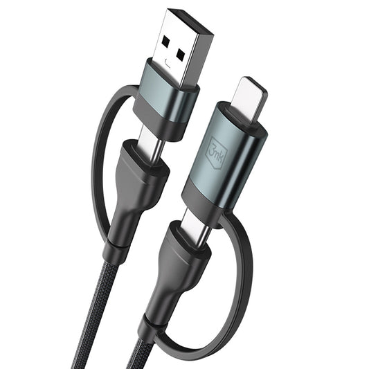 Kabel do danych i ładowania USB-A / USB-C - USB-C / Lightning 3MK Hyper N, 60W, 1.2m, Czarny