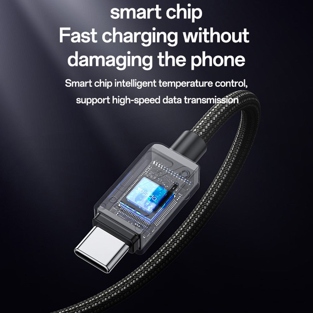 Kabel do danych i ładowania USB-A - USB-C Yesido CA135C, 18W, 1.2m, Czarny