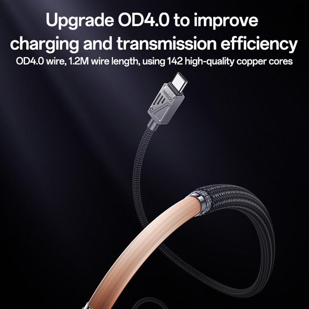 Kabel do danych i ładowania USB-A - USB-C Yesido CA135C, 18W, 1.2m, Czarny