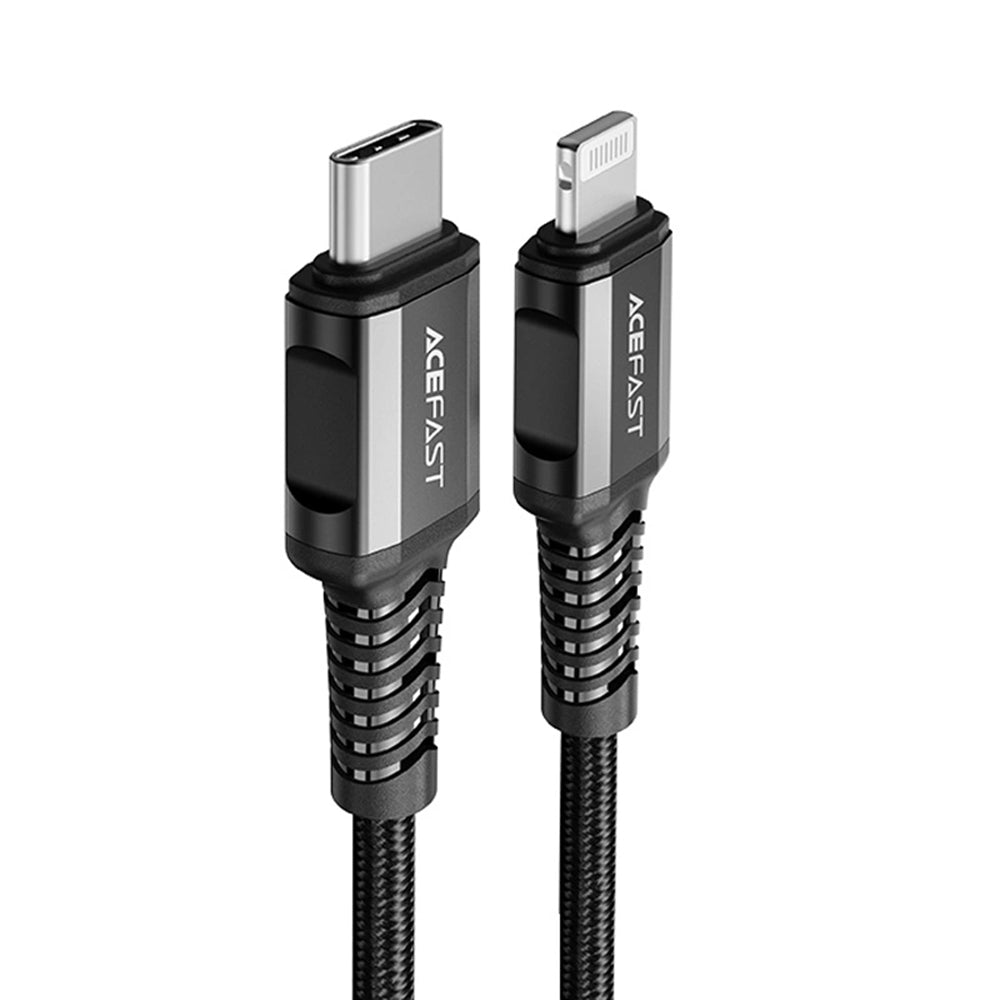 Kabel do danych i ładowania USB-C - Lightning Acefast C1-01, 30W, 1.2m, Czarny