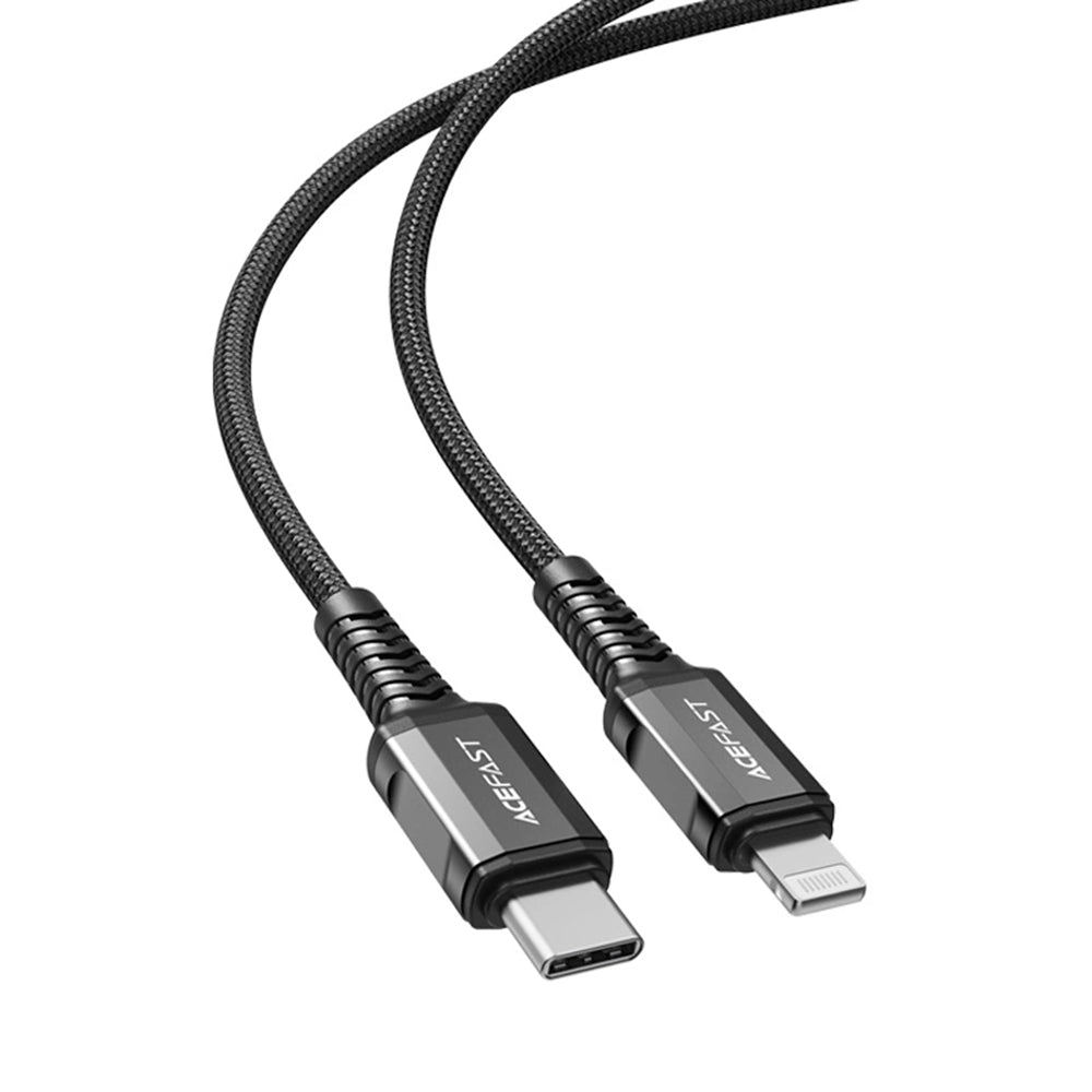 Kabel do danych i ładowania USB-C - Lightning Acefast C1-01, 30W, 1.2m, Czarny