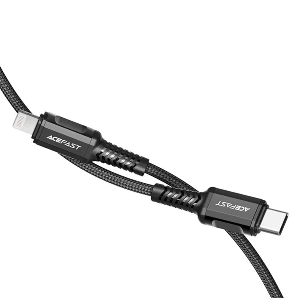 Kabel do danych i ładowania USB-C - Lightning Acefast C1-01, 30W, 1.2m, Czarny