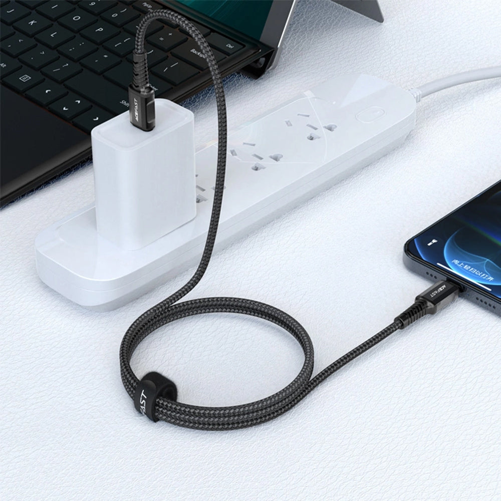 Kabel do danych i ładowania USB-C - Lightning Acefast C1-01, 30W, 1.2m, Czarny