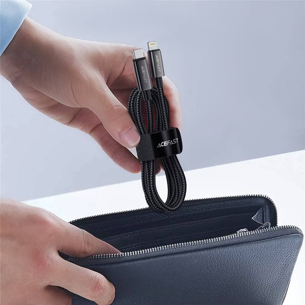 Kabel do danych i ładowania USB-C - Lightning Acefast C23-01, 30W, 1.2m, Czarny