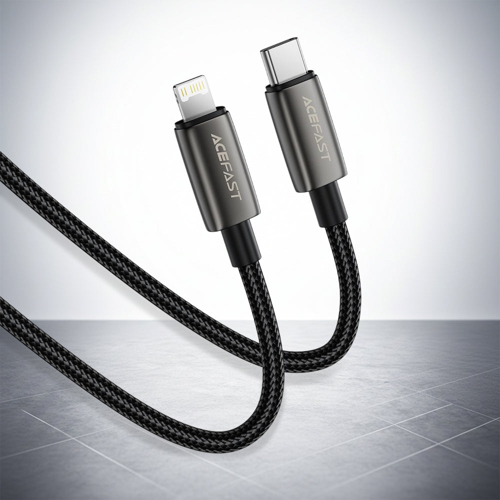 Kabel do danych i ładowania USB-C - Lightning Acefast C23-01, 30W, 1.2m, Czarny
