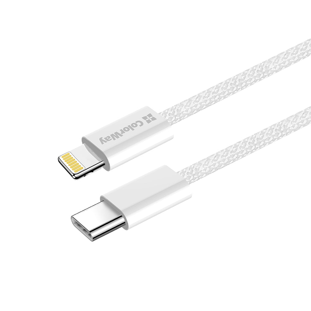 Kabel do danych i ładowania USB-C - Lightning ColorWay CW-CBPDCL061, 27W, 1m, Szary