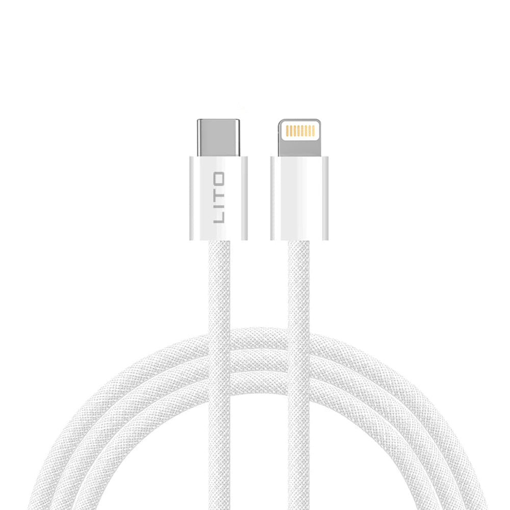 Kabel do danych i ładowania USB-C - Lightning Lito LD04CL, 27W, 2m, Biały