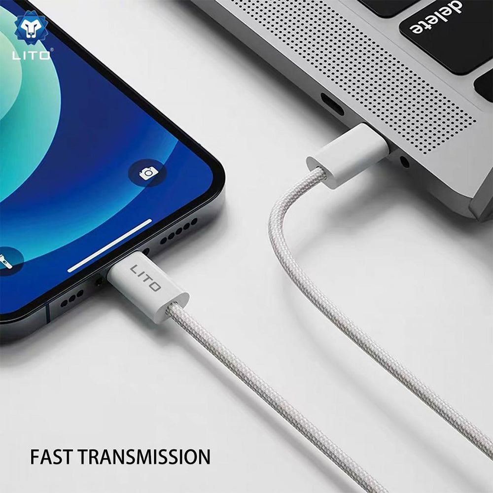 Kabel do danych i ładowania USB-C - Lightning Lito LD04CL, 27W, 2m, Biały