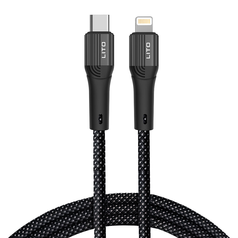 Kabel do danych i ładowania USB-C - Lightning Lito LD14CL, 30W, 1m, Czarny