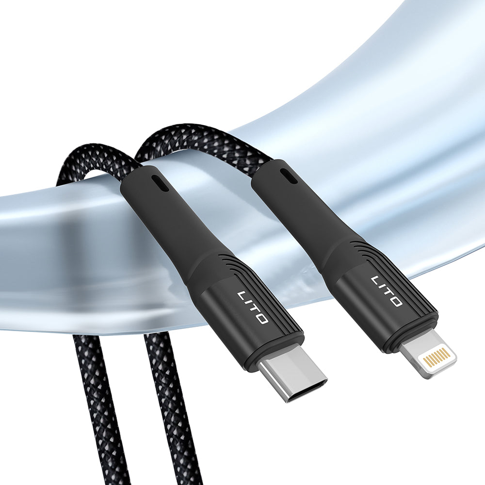 Kabel do danych i ładowania USB-C - Lightning Lito LD14CL, 30W, 1m, Czarny