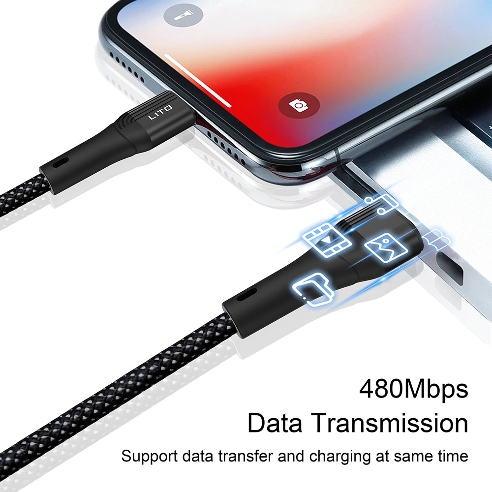 Kabel do danych i ładowania USB-C - Lightning Lito LD14CL, 30W, 1m, Czarny