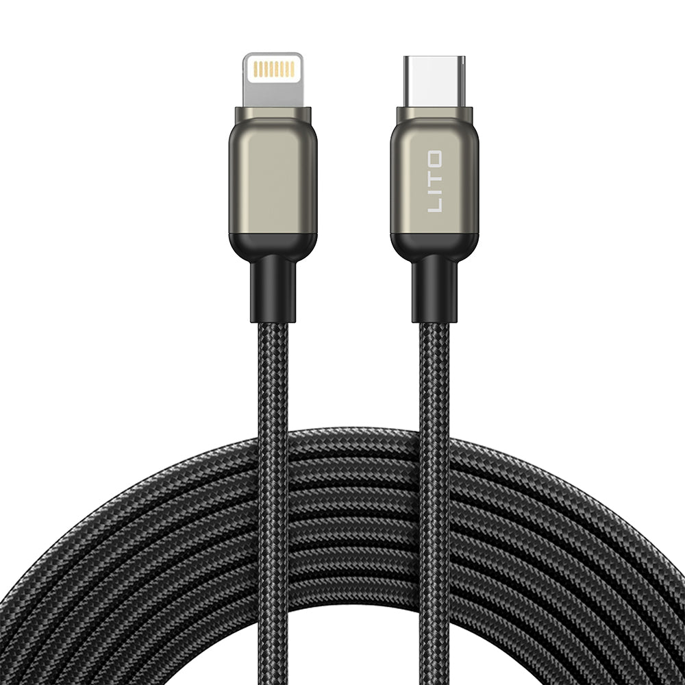 Kabel do danych i ładowania USB-C - Lightning Lito LD17, 20W, 1m, Czarny