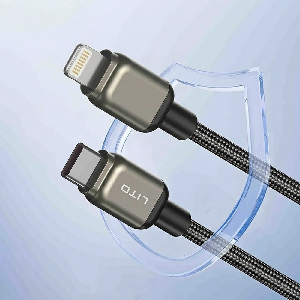 Kabel do danych i ładowania USB-C - Lightning Lito LD17, 20W, 1m, Czarny