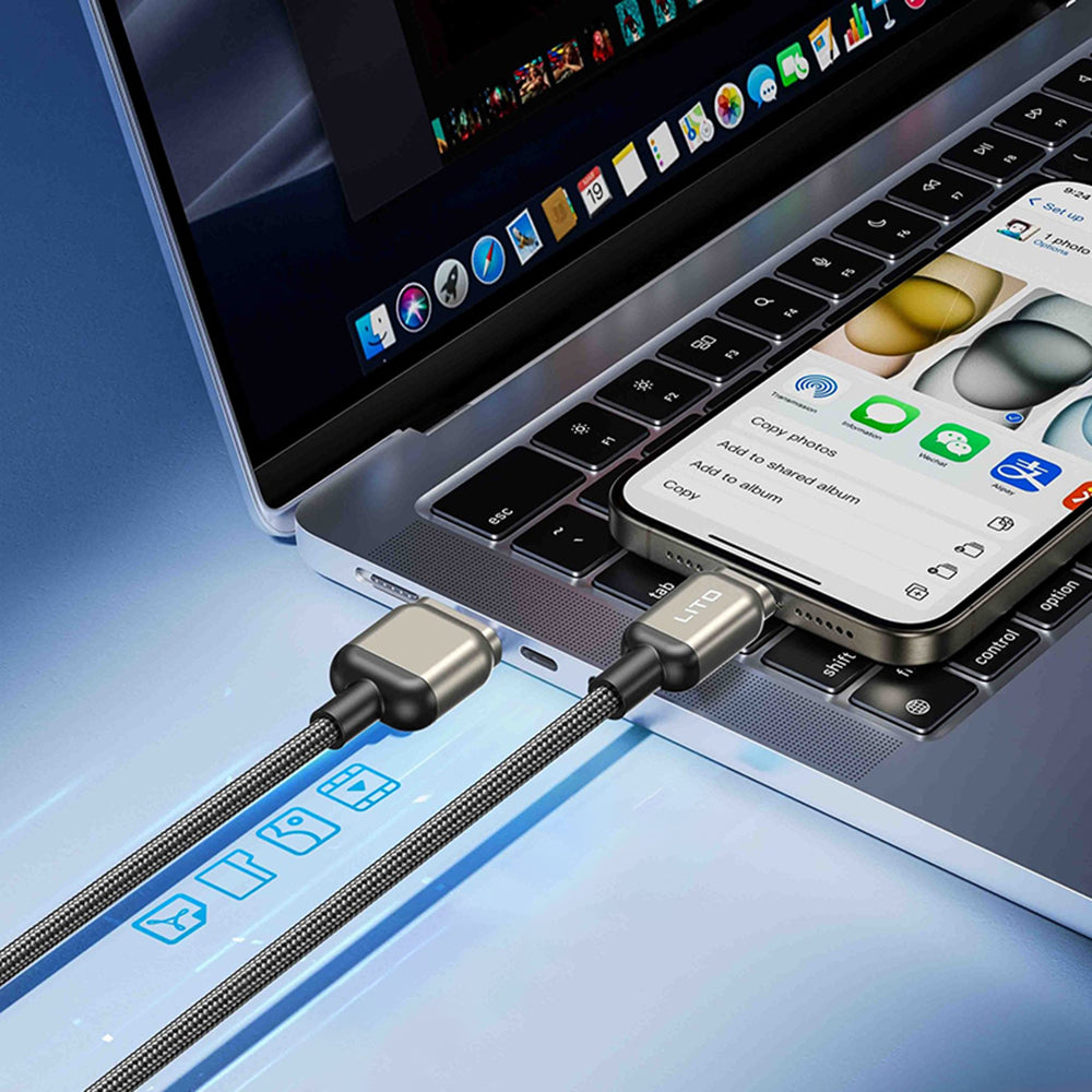 Kabel do danych i ładowania USB-C - Lightning Lito LD17, 20W, 1m, Czarny