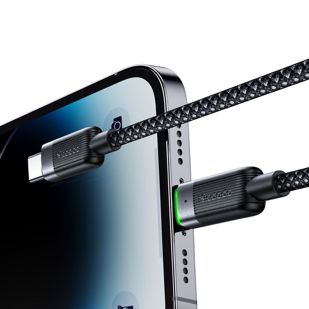 Kabel do danych i ładowania USB-C - Lightning McDodo CA-2010 Self Winding, 36W, 1.2m, Czarny