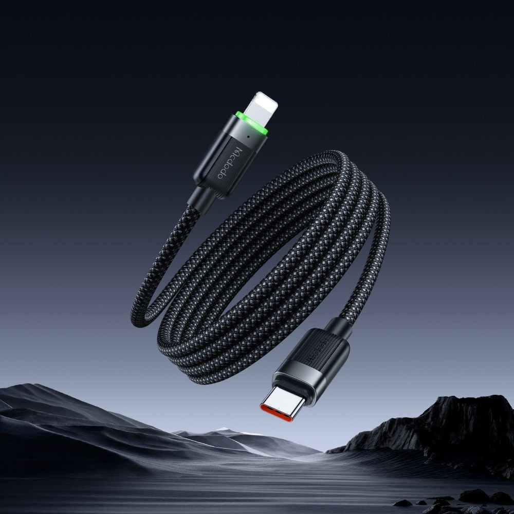 Kabel do danych i ładowania USB-C - Lightning McDodo CA-2010 Self Winding, 36W, 1.2m, Czarny