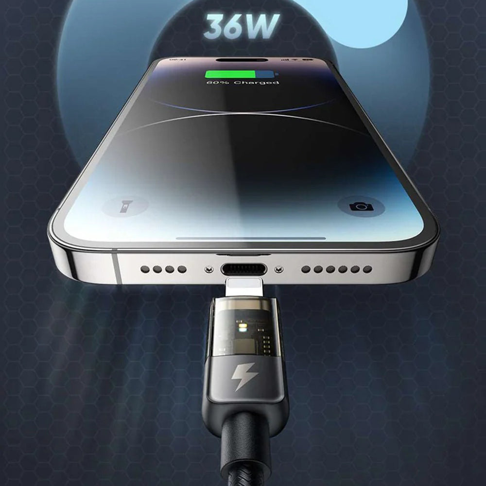 Kabel do danych i ładowania USB-C - Lightning McDodo CA-3160 Auto Power Off, 36W, 1.2m, Czarny