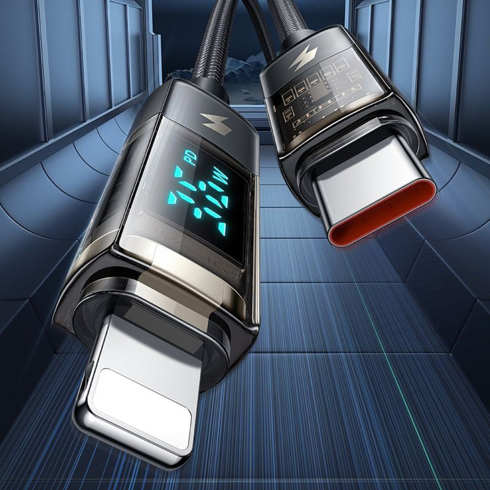 Kabel do danych i ładowania USB-C - Lightning McDodo CA-3600 Wyświetlacz Auto Power Off, 36W, 1.2m, Czarny