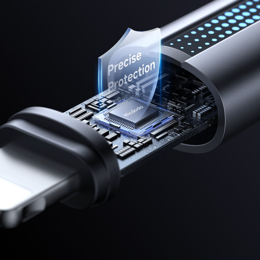 Kabel do danych i ładowania USB-C - Lightning McDodo CA-5710, 36W, 1.2m, Czarny