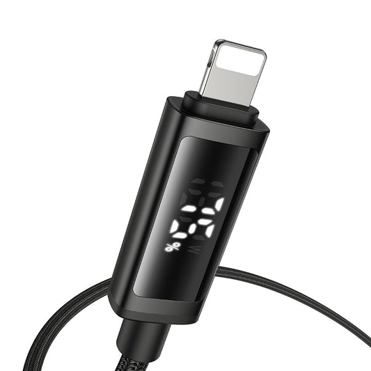 Kabel do danych i ładowania USB-C - Lightning McDodo CA-7990 Display, 36W, 1.2m, Czarny