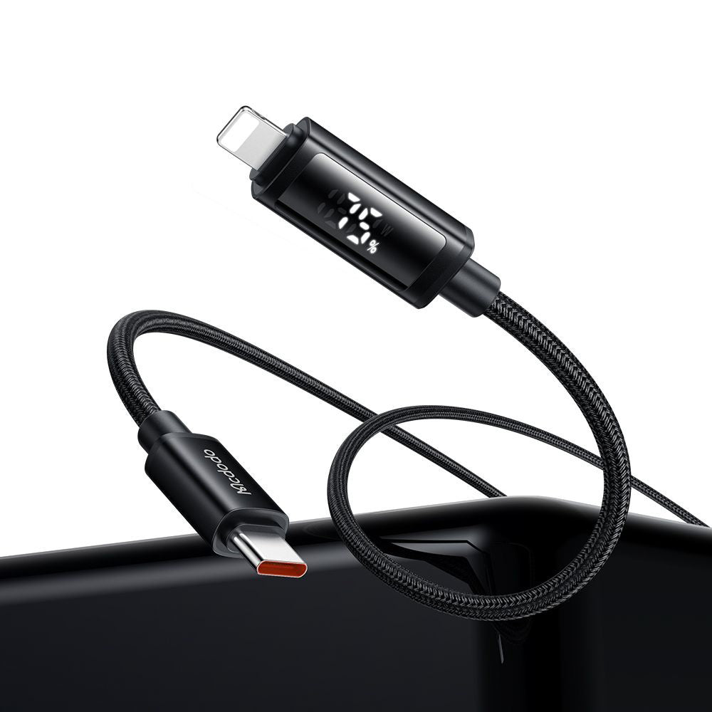 Kabel do danych i ładowania USB-C - Lightning McDodo CA-7990 Display, 36W, 1.2m, Czarny