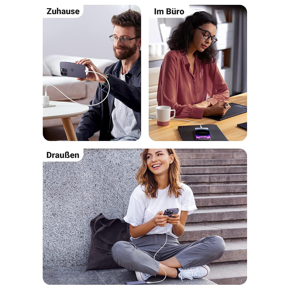Kabel do danych i ładowania USB-C - Lightning UGREEN US171 (10493), 20W, 1m, Biały