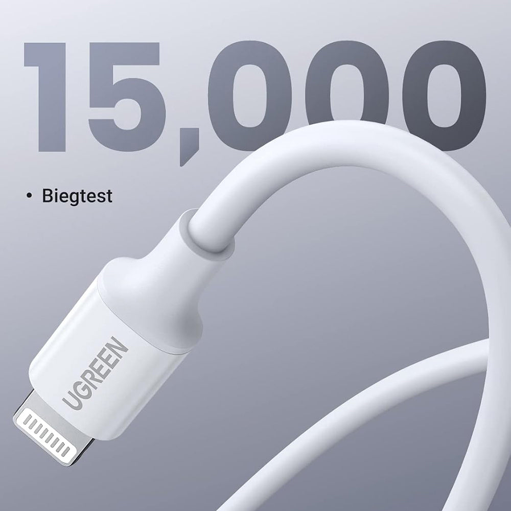 Kabel do danych i ładowania USB-C - Lightning UGREEN US171 (10493), 20W, 1m, Biały