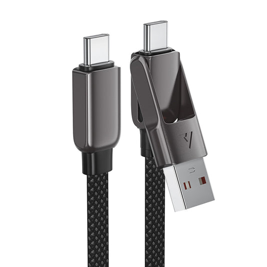Kabel do danych i ładowania USB-C - USB-A / USB-C Acefast C13-04, 60W, 1.2m, Czarny
